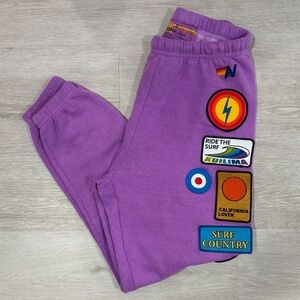 Aviator Nation Vintage Patch Sweatpants Purple